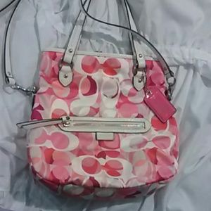 Pink and White Coach Purse