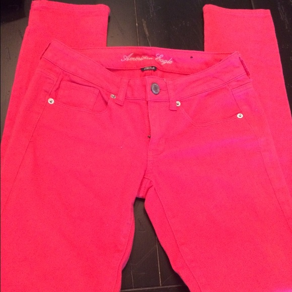 American Eagle skinny stretch pants in coral