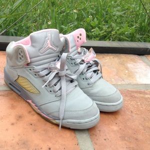 Retro grey and Pink girls Nike Air Jordan's size 6