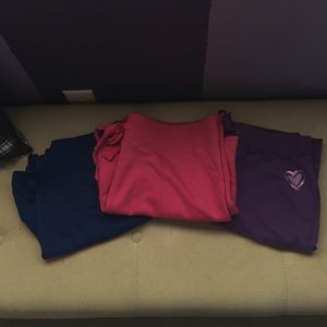 3 pairs of soft colored shorts