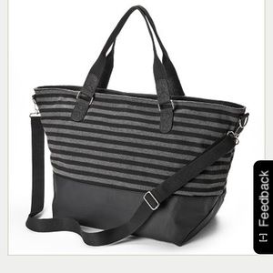 Candies Striped convertible weekender bag