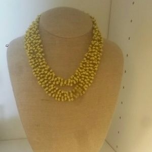 Yellow wooden bead necklace