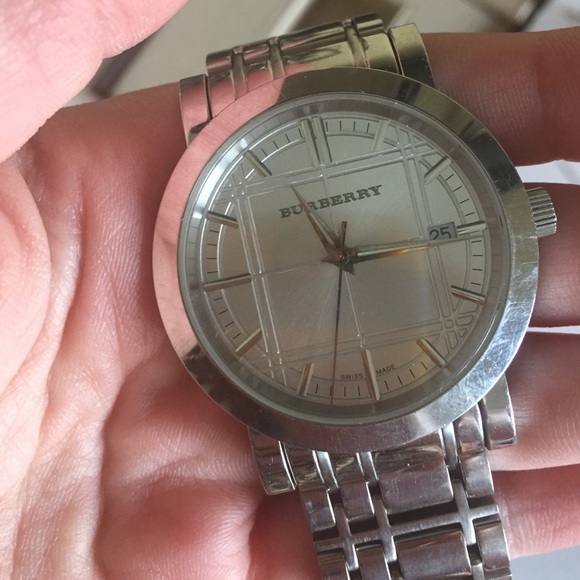 Silver Burberry watch