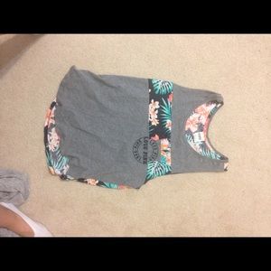 pink vs tropical tank top