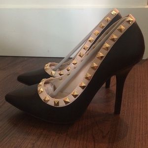 Black studded stilettos
