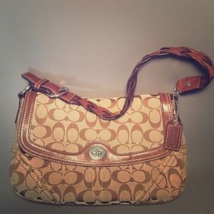 Vintage Coach Braided Brown Canvas Purse