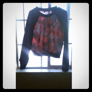 Flowered Crop Top Sweater