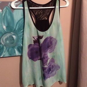Mint green and lavender tank