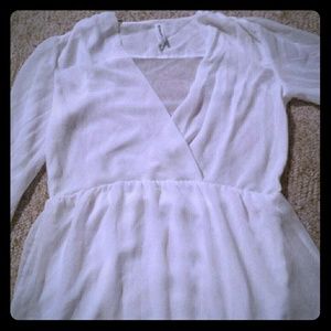 A sheer white mini dress