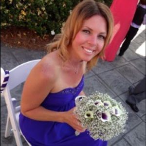 David's Bridal Long Sheer Chiffon Dress