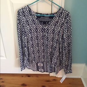 Tribal Navy Blue Long Sleeve top