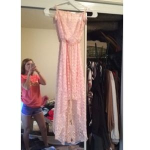Pink high low dress
