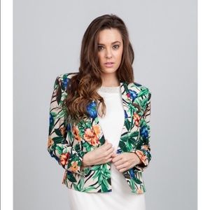 BEIGE MULTI PRINT BLAZER