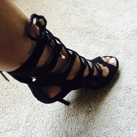 RESERVED! Black Strappy high heel sandal - Picture 3 of 3