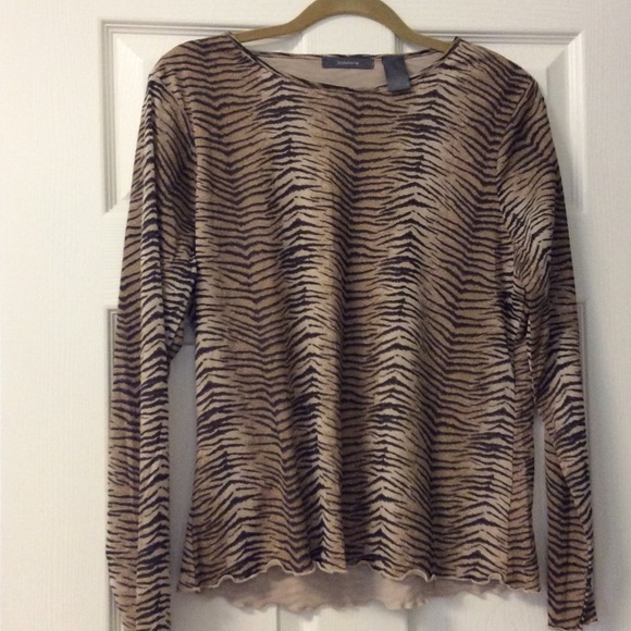 Liz Claiborne black & brown animal print top