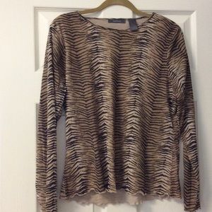 Liz Claiborne black & brown animal print top