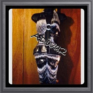 Black and Silver metallic color dress.