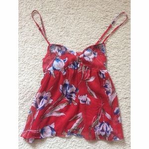 Red Flowery Top