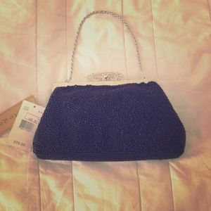 Black beaded clutch