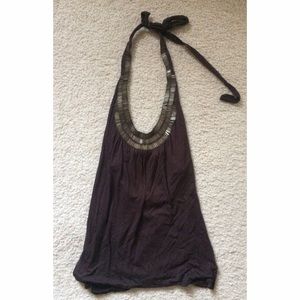 Brown Tribal Halter Top