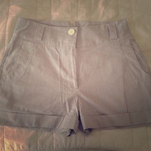 BCBG pinstriped high waisted shorts
