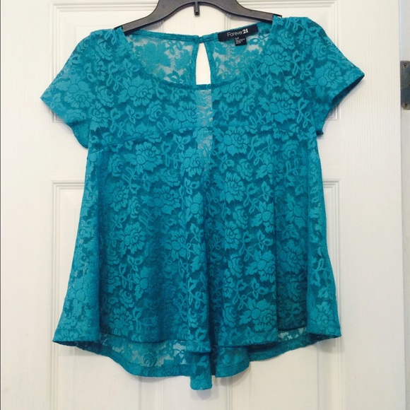 Turquoise baby doll top