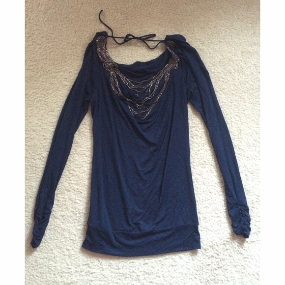 Blue Beaded Top - Picture 1 of 1