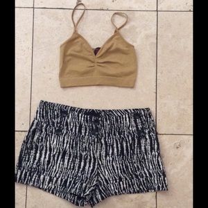 Bebe Bandeau & Forever 21 Zebra Shorts
