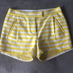 NWOT J.Crew Yellow & White Striped Shorts
