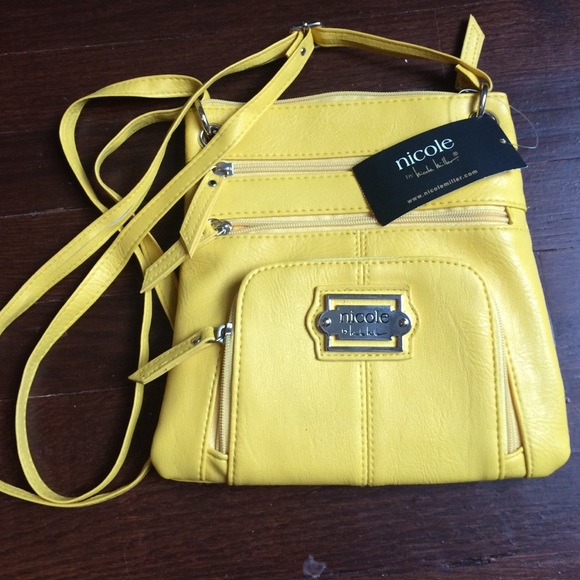 Nicole Miller yellow crossbody purse
