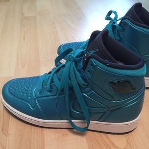 Teal Patent Nike Air Jordans
