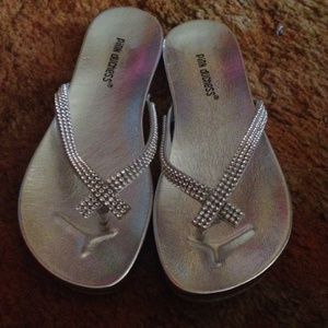 Silver dress sandals.
