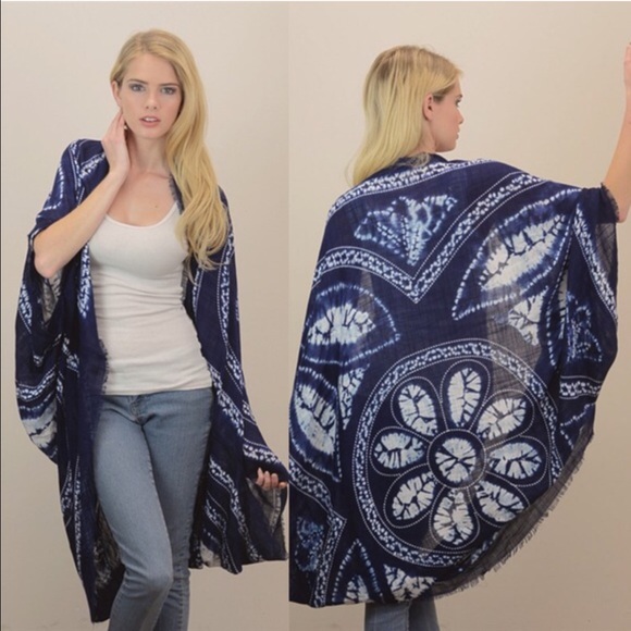 Accessories - 💠💠The JENA tie dye kimono scarf - BLUE