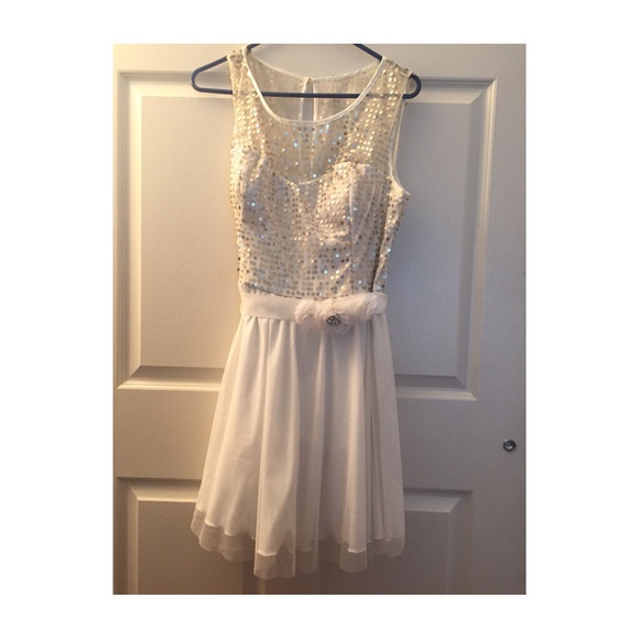 White/Gold Formal Dress