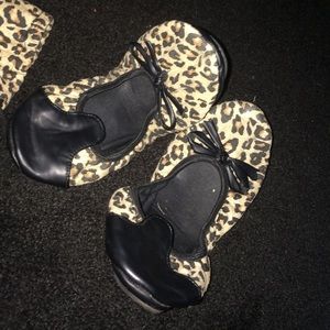 cheetah scrunch up flats