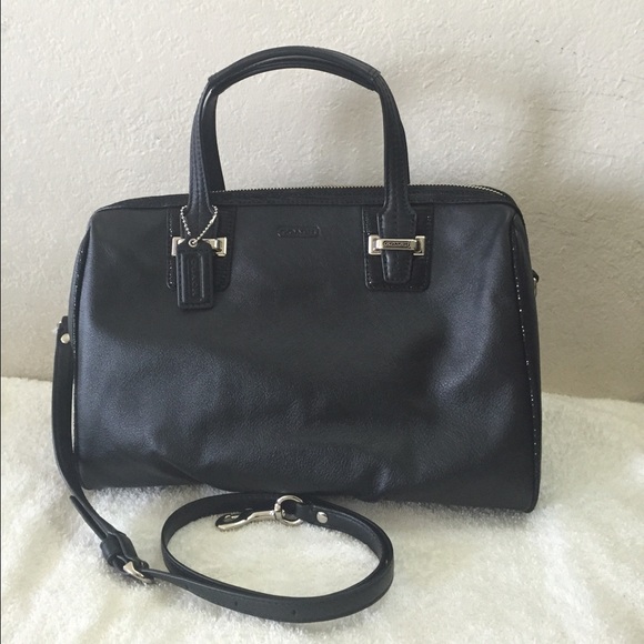 SOLD-Coach Tay  large leather satchel Black