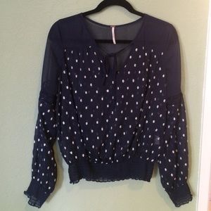 Polka dot long sleeve top