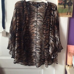 Lion print cardigan