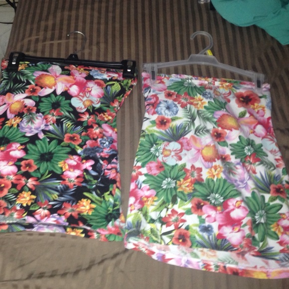Floral tube tops