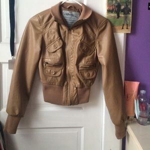 Brown leather jacket
