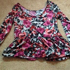 Floral peplum shirt