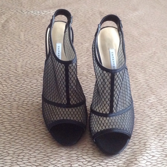 CAPARROS BLACK SLINGBACK BOOTIE HEEL - Picture 4 of 4