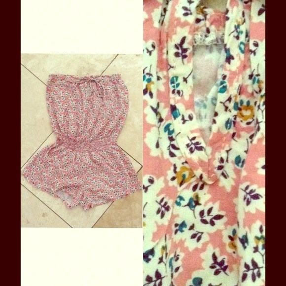 Strapless Pattern Romper/Playsuit