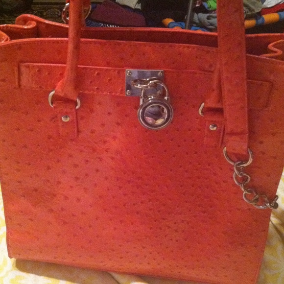 Pink croc handbag