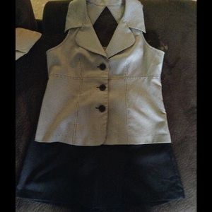 Cute polyester top & skort set w/ peek-a-boo back