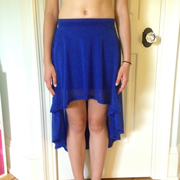 Blue High-Low Skirt