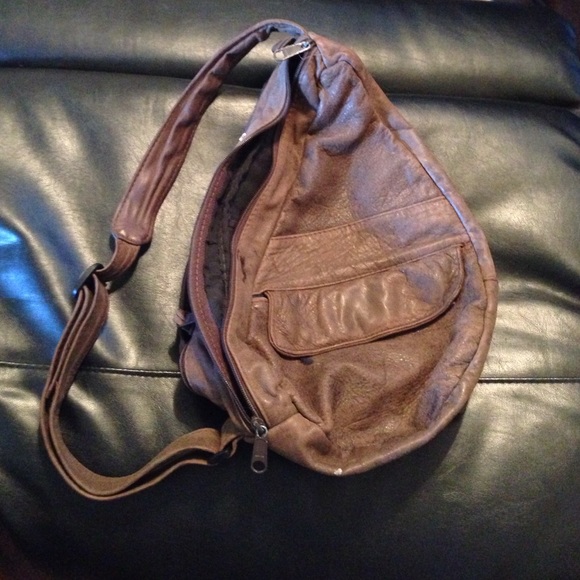 Ace leather goods travel mate suede backpack