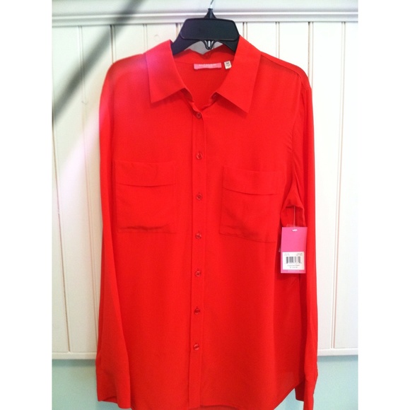 Red Silk Blouse