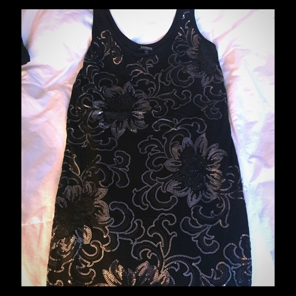 Black Sequined Express Dress