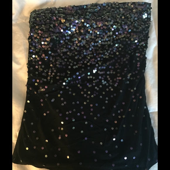 Black Sequined Express Tube Top